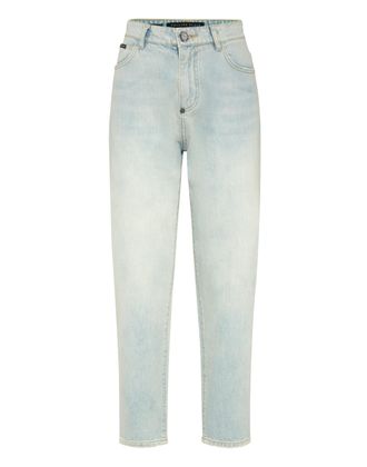 Philipp Plein Denim Trousers Mom Fit Logo