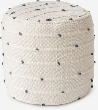 Linea Paralela Puf algodón blanco puntos azules Ø45X42CM