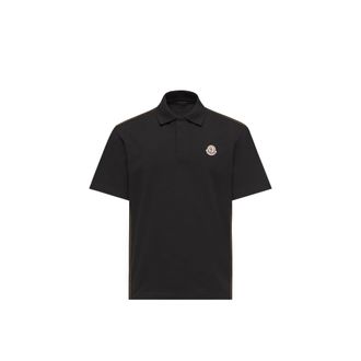 Moncler Moncler Logo Cotton Piquet Polo Shirt, Men, Black, Size: 3xl