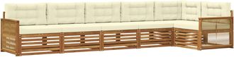 vidaXL Conjunto De Sof&aacute;s De Exterior 6 Uds. Natural Y Crema Vidaxl