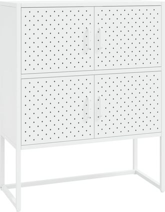 vidaXL Aparador De Acero Blanco 80x35x100 Cm Vidaxl