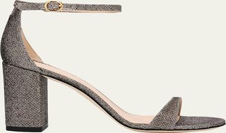 Stuart Weitzman Nudist 75mm Metallic Block Sandals