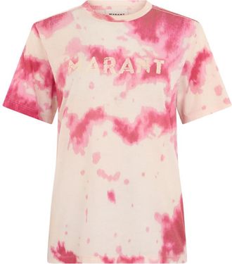 Isabel Marant Pink Tie-Dye Crew Neck T-Shirt