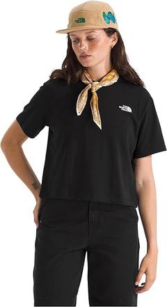 The North Face Evolution Simple Dome Crop Relaxed Short Sleeve T-Shirts Womens Clothing TNF Black : 2XL, Cotton