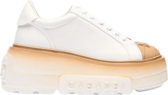 Casadei Nexus Toe Cap Sneakers - Dames - Sneakers - Wit - 37 1/2 EU - Leer - Schoenen