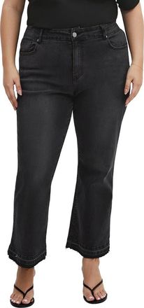 City Chic Paloma Kick Flare Jeans in Black Wash at Nordstrom Rack, Size M/18W