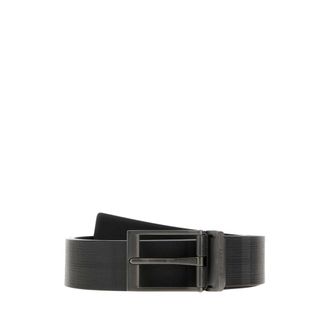 Burberry Omkeerbare riem van bedrukt canvas met ruitpatroon - Heren - Accessoires - Zwart - Maat: 90 CM Katoen