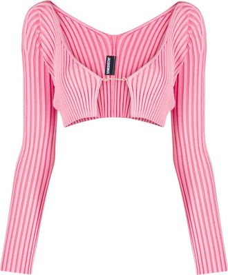 Jacquemus La maille Pralu cardigan - women - Viscose/Polyamide/Spandex/Elastane/Polyester - 32 - Pink