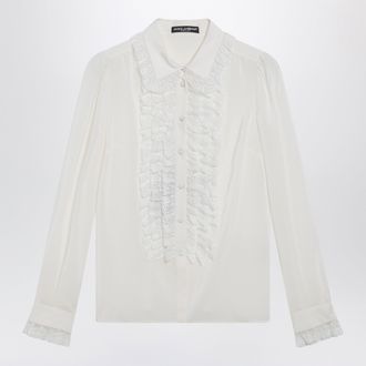 Dolce & Gabbana Silk and lace shirt with ruffles