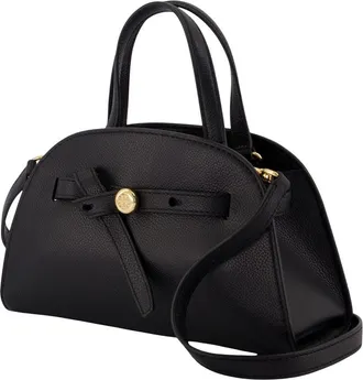 Tory Burch Womens Romy Small Bauletto Handbag - Tory Burch Leather Black Calfskin Bags Handbags-Purses
