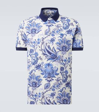 Etro Floral cotton piqué polo shirt