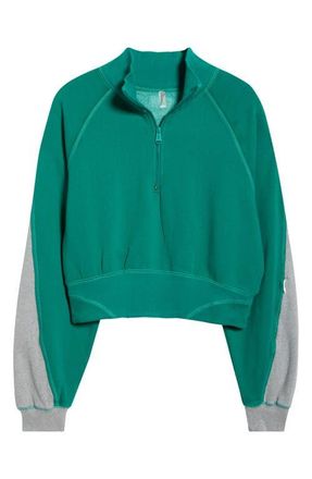 Free People FP Movement Out of the Park Half Zip Pullover in Green Glow at Nordstrom, Size X-Small