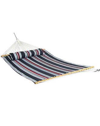 Sunnydaze 2-Person Quilted Spreader Bar Hammock Bed And Pillow