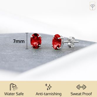 MAX + STONE 14k Yellow or White Gold 7x5mm Oval Stud Earrings with Push Backs