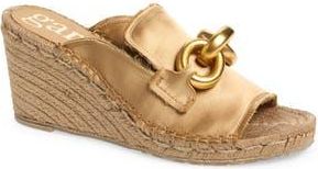 Pedro Garcia Oliveta Platform Wedge Sandal in Brulee Satin-Gold at Nordstrom Rack, Size 10Us / 40Eu