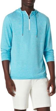 Bugatchi Quarter Zip Performance Hoodie in Aqua at Nordstrom Rack, Size Xx-Large