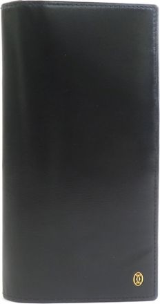 Cartier Black Leather Long Wallet (Bi-Fold) (Pre-Owned)
