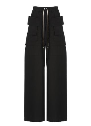 Rick Owens Black Creatch Wide Cotton Cargo Pants