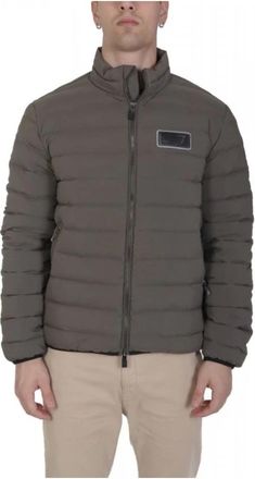 Emporio Armani Donzen jas - Heren - Gewatteerde jassen - Grijs - XL - Leer - Jassen