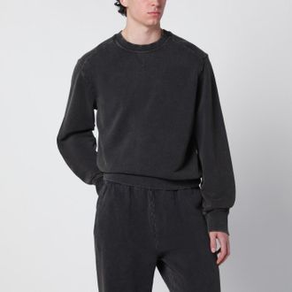 Entire studios Washed black cotton crewneck sweatshirt