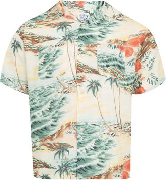 Orslow Camicia a maniche corte con stampa tropicale - Toni neutri