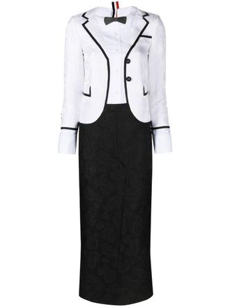 Thom Browne Abito con effetto trompe loeil - Bianco