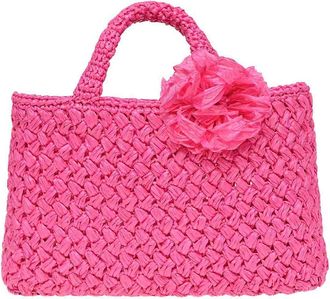 Carmen Sol Positano Raffia in Fuchsia at Nordstrom, Size Small