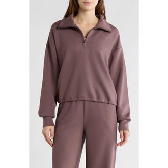 Zella Whisper Knit Half Zip Sweatshirt in Grey Plum at Nordstrom Rack, Size X-Large