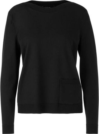 Marc Cain Exquise trui met opgestikte zak - Dames - Truien - Zwart - Maat: XL Viscose