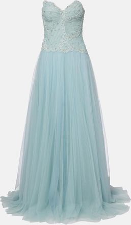 Costarellos Vestido bustier de fiesta Vivienne de tul adornado