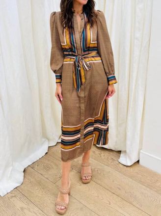 Misa Nancy Midi Dress In Autumn Scarf