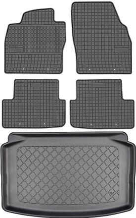 OEM Volkswagen Polo Vi 2g Aw Hatchback Desde 10/2017 Set - Alfombrillas De Goma Para Coche + Alfombrilla Para Maletero