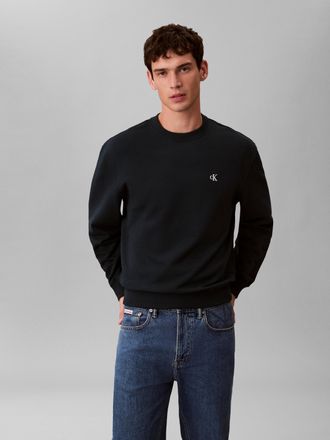 Calvin Klein Jeans Sweatshirt CALVIN KLEIN JEANS, Herren, Gr. XXL, nurture navy, Sweatware, Obermaterial: 100% Baumwolle, unifarben, regular fit normal, Rundhals, einges