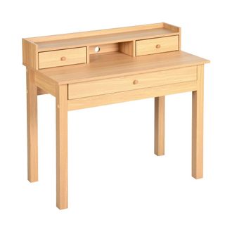 Urban Meuble Mesa de exterior de madera clara con cajones