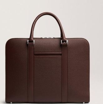 Carl Friedrik Slim Briefcase - Grain Leather - Dark Brown
