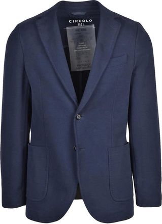 Circolo 1901 Navy Blue Unlined Stretch Cotton Sweatshirt Jacket