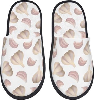 Generic House Slippers Cute Garlic Furry Fuzzy Slippers Non-Slip House Shoes For Ladies Home Holiday M