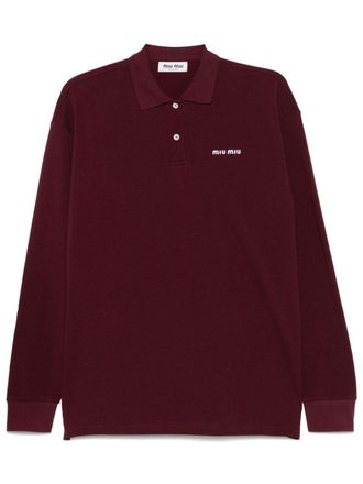 Miu Miu Polo con ricamo - Rosso
