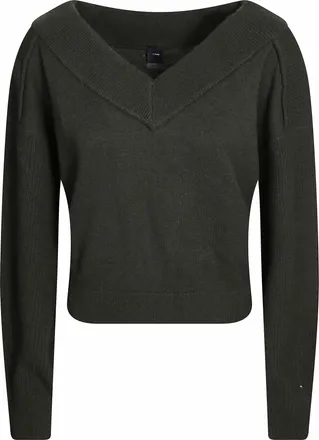 Pinko Gracidio Pure Wool Cropped V-Neck Knitted Top