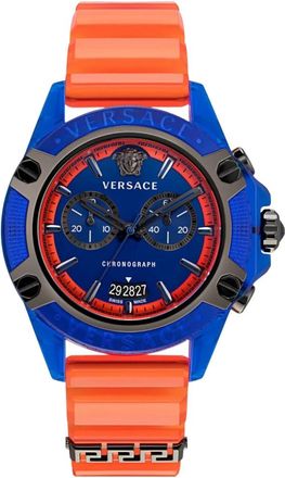 Versace Chrono Active - Heren - Horloges - Blauw - ONE Size - Accessoires