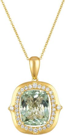 Le Vian 14K 5.03 Ct. Tw. Diamond & Green Quartz Pendant