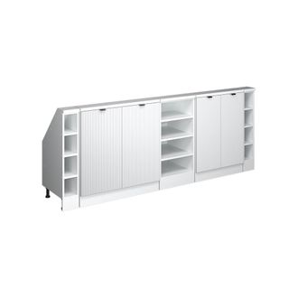 Vicco Armario De Cocina Para Techo Inclinado R-line, Ondulaci&oacute;n Blanca, 210 Cm Lote De 5, Vicco