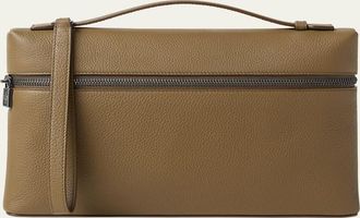 Loro Piana Mens Leather Pouch Bag