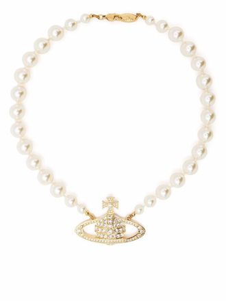 Vivienne Westwood Bas Relief pearl-chain choker - White