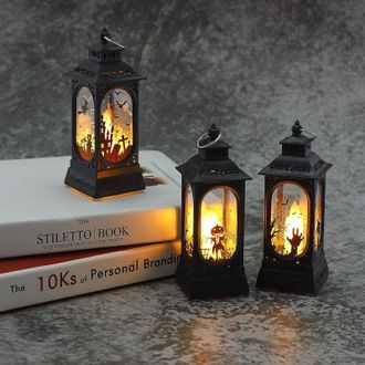 OEM Juego De 3 Faroles Led De Halloween, L&aacute;mpara De Aceite Led Decorativa De Halloween, Farol Colgante De Pl&aacute;stico Para Exteriores Con Forma De Calabaza, 