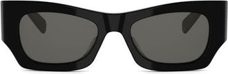 Celine 3 Dots 52mm Cat Eye Sunglasses in Shiny Black /Smoke at Nordstrom
