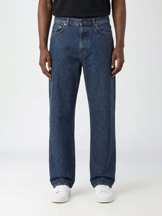 Stone Island Jeans a gamba larga in denim di cotone a cinque tasche
