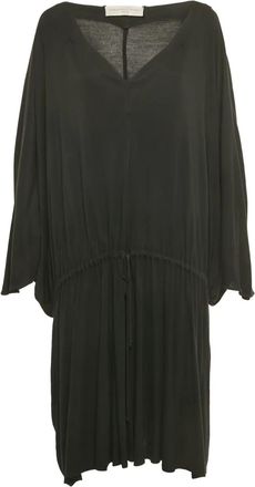 Stella McCartney drawstrings plunge-neckline midi dress - women - Viscose - L - Black