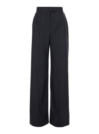 Alexander McQueen Blue High Waist Pants