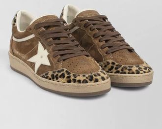 Golden Goose ball star sneakers low profile suede leopard